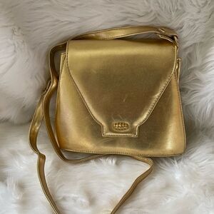 Rush Hour faux leather gold metallic crossbody bag